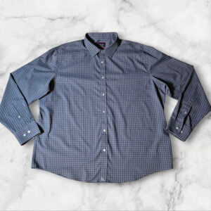 Untuckit Men's Timbre Casual Button down Shirt Gray check, Size 3XL